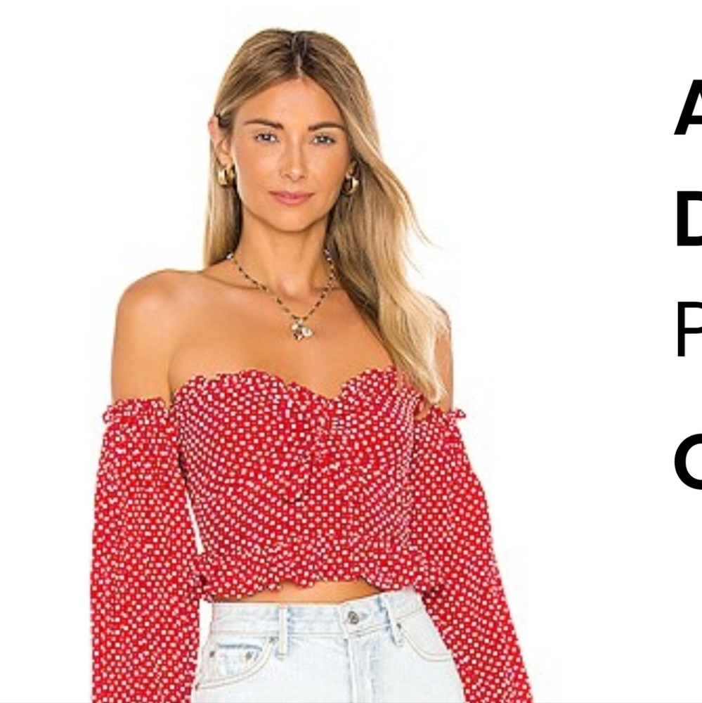 Arianna Top in Red & White Dot